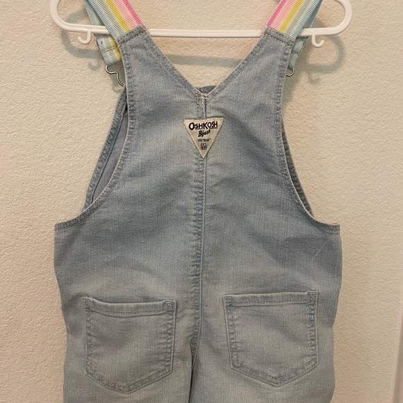 OshKosh Overall Shorts with Rainbow Straps, Sz 2T - Picture 5 of 6